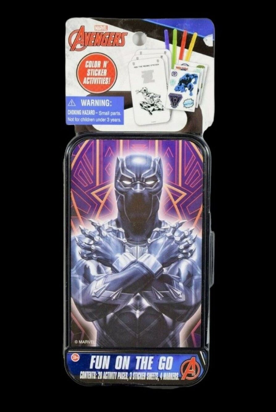 Marvel Avengers Black Panther Fun On The Go Color & Sticker Activities Set Toy